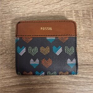Fossil Multicolor Heart Pattern Wallet